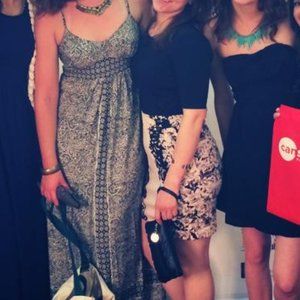 Dress - Lauren Conrad - Black & Blush Floral Roses - Sleeved